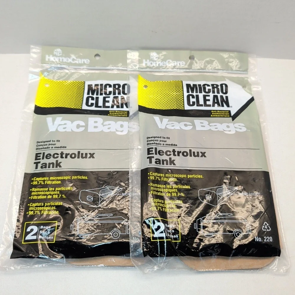 Lot of 2 Home Care Electrolux Tank Canister Vacuum Vac Bags Style C